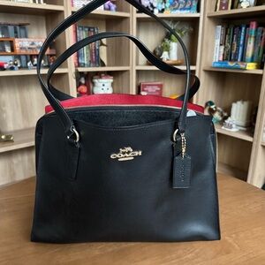 Coach Black Leather Tote Bag